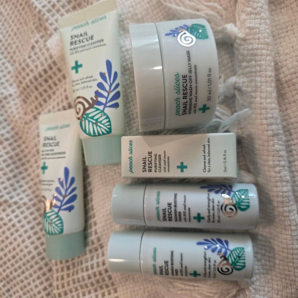 Big Peach Slices Snail Rescue Skincare Lot